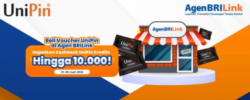 Beli Voucher UniPin di Agen BRILink, Bonus UniPin Credits 10%